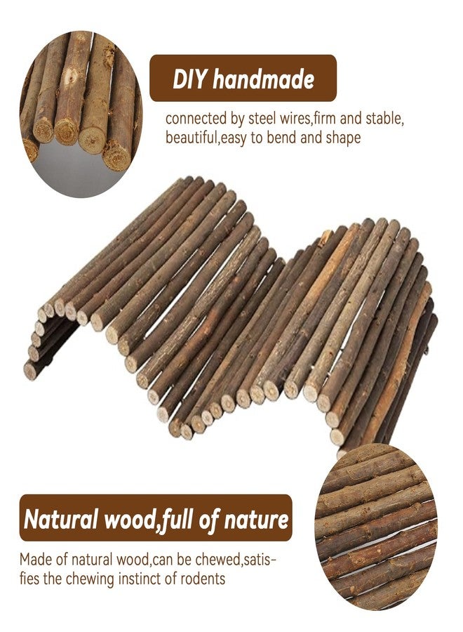 MUYG Large Wooden Rabbit Bridge Ladder,19.68 x 11.81 inches Flexible Bunny Tunnel Hideout House Hamster Natural Chew Toy Small Animal Climbing Ramp for Guinea Pig Chinchilla Rabbit Ferret Hedgehog - Image 5